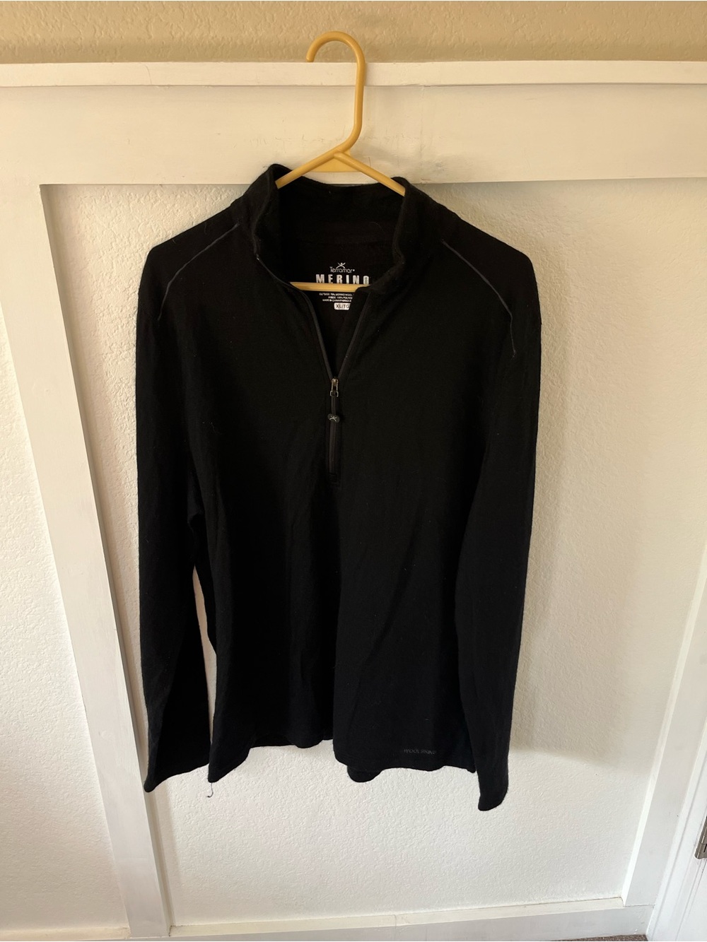 Terramar Men's XL Merino Woolskins Quarter-zip Sweater